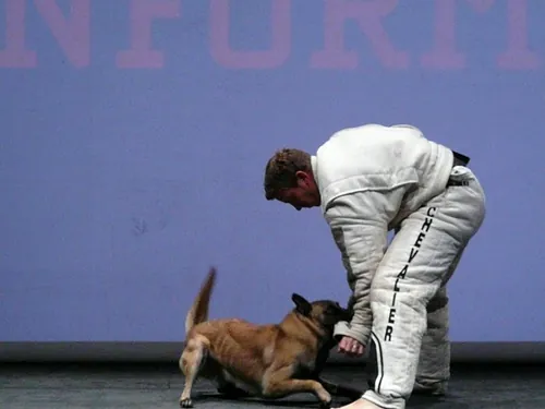 Le chien de Fr&eacute;d&eacute;ric Prulhi&egrave;re sur sc&egrave;ne dans le spectacle Bleib (photo 22)
