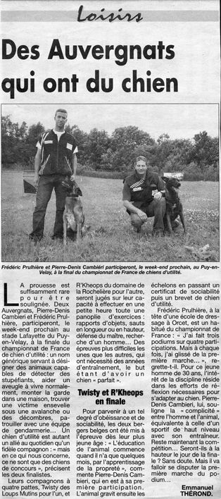Journal Info - Des Auvergnats qui ont du chien
