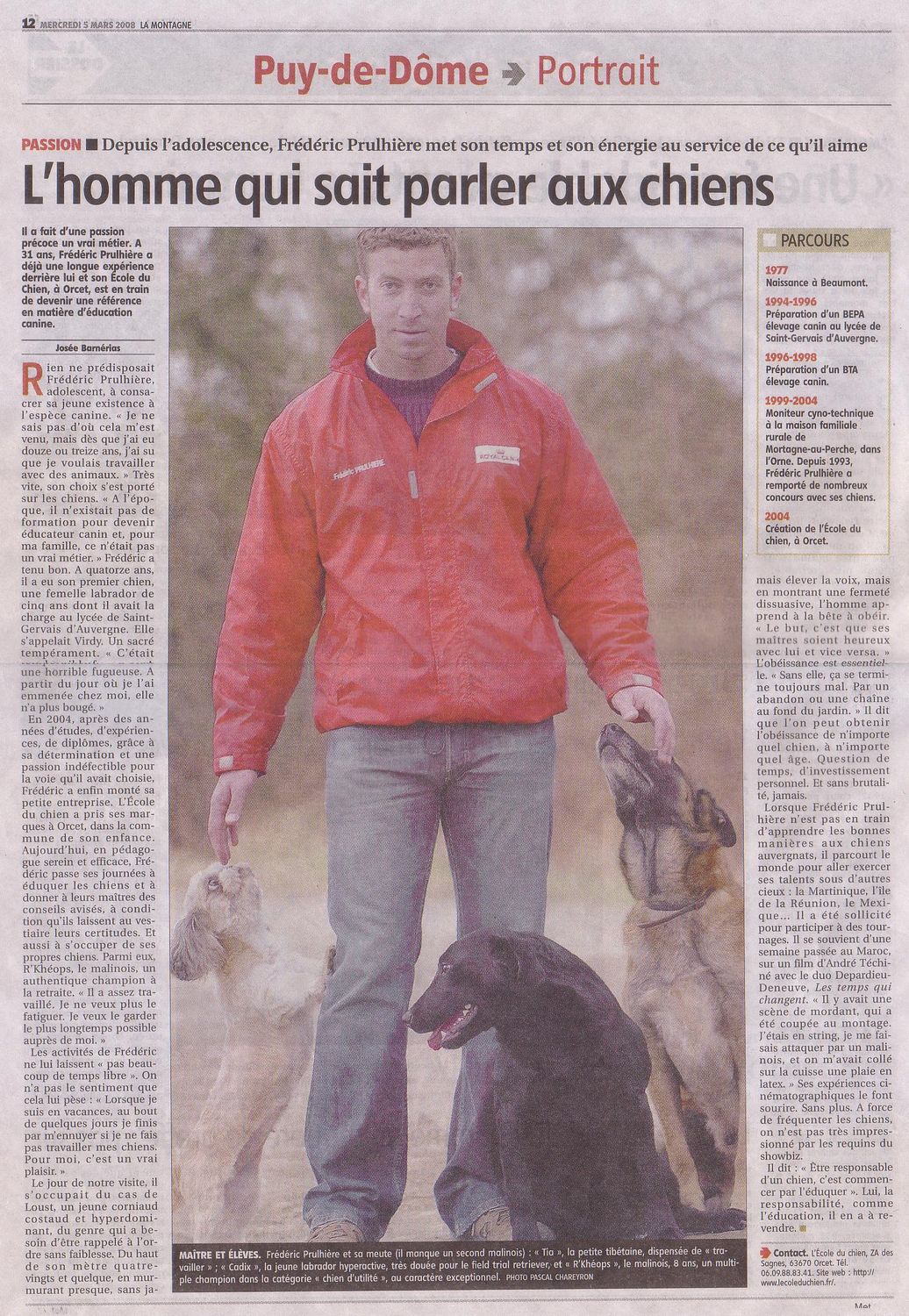La Montagne - L'homme qui sait parler aux chiens
